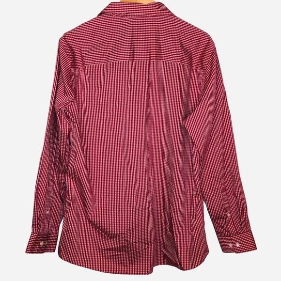 Kenneth Cole Reaction Men’s Red and Pink Checked Button Down Size 16-16.5 34-35 - Picture 6 of 6